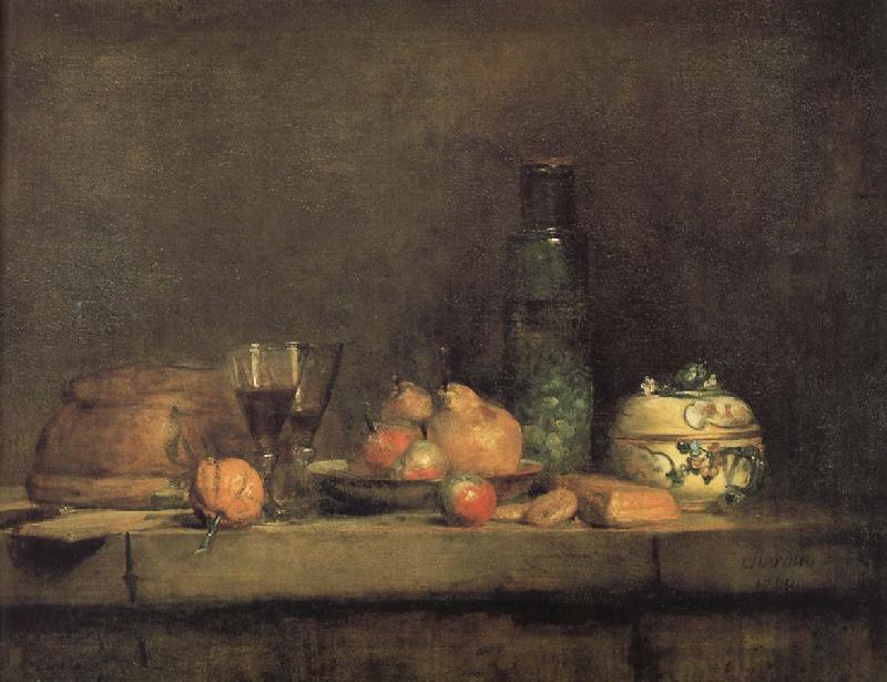 Jean Baptiste Simeon Chardin With olive jars and other glass pears still life China oil painting art